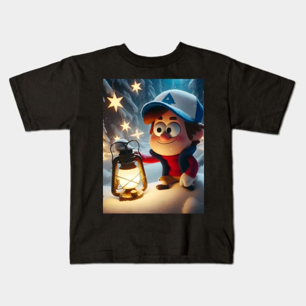 Unveiling Enigmatic Holiday Magic: Gravity Falls Christmas Art for Iconic Festive Designs! Kids T-Shirt by insaneLEDP